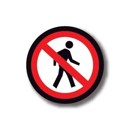 Ergomat 24in CIRCLE SIGNS - No Pedestrians DSV-SIGN 576 #0184 -UEN